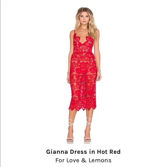 For Love And Lemons Dresses For Love And Lemons Gianna Dress In Hot Rod Poshmark